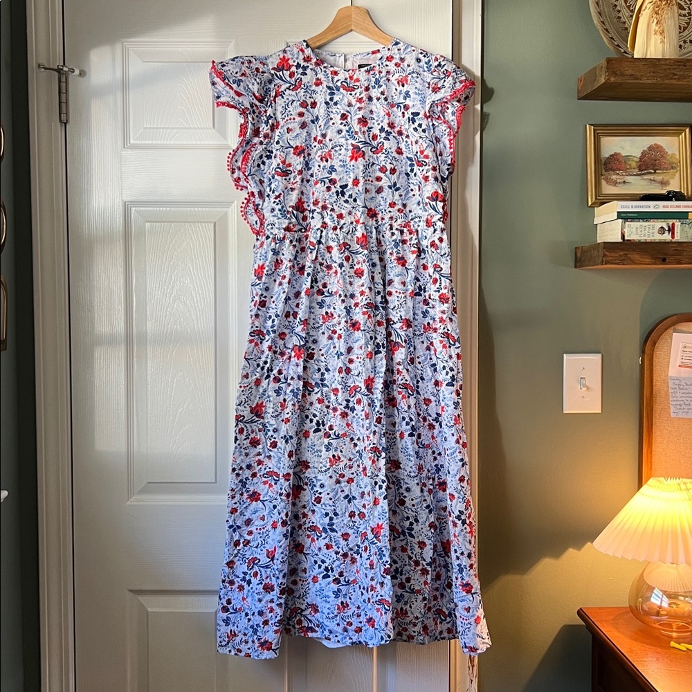 Red, White, and Blue Floral Maxi Dress - Picture 2 of 7